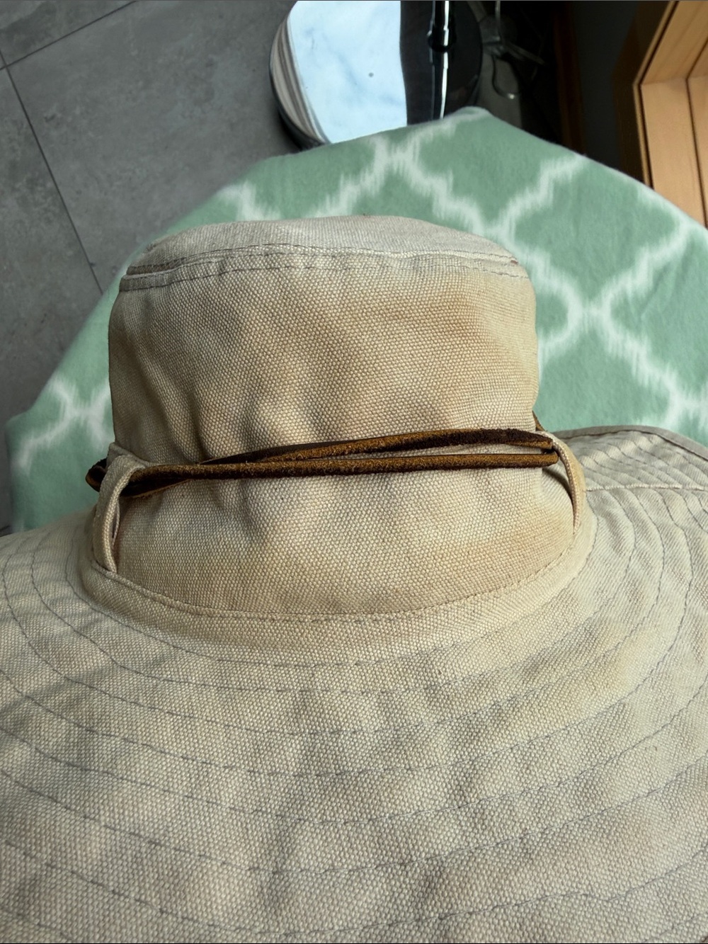 POP brand Beige Cotton Canvas Wide-Brim Outdoor Sun Hat - Picture 7 of 9